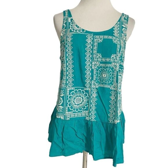 Savanna Jane Medium Top Blouse Embroidered Sleeveless - Picture 1 of 5